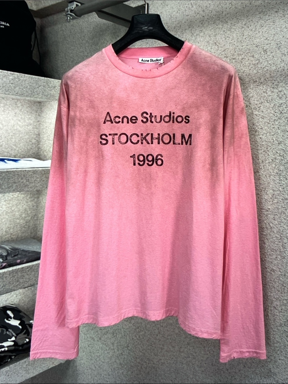 Acne Pink Stockholm 1996 Long Sleeve Tee Size M
